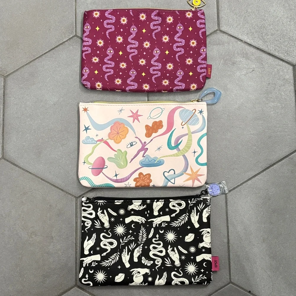 Bundle of Patterned Zip Pouches